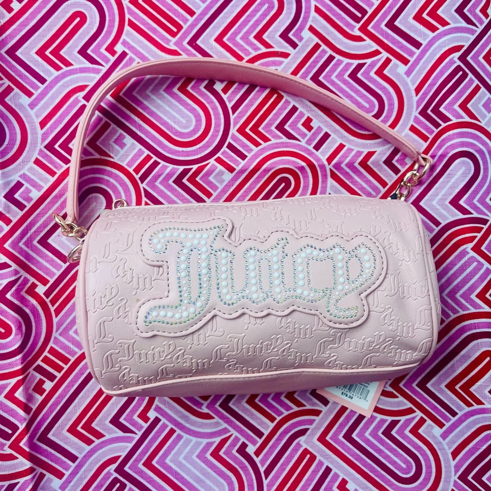 Juicy Couture Light Pink Embossed Roll Bag